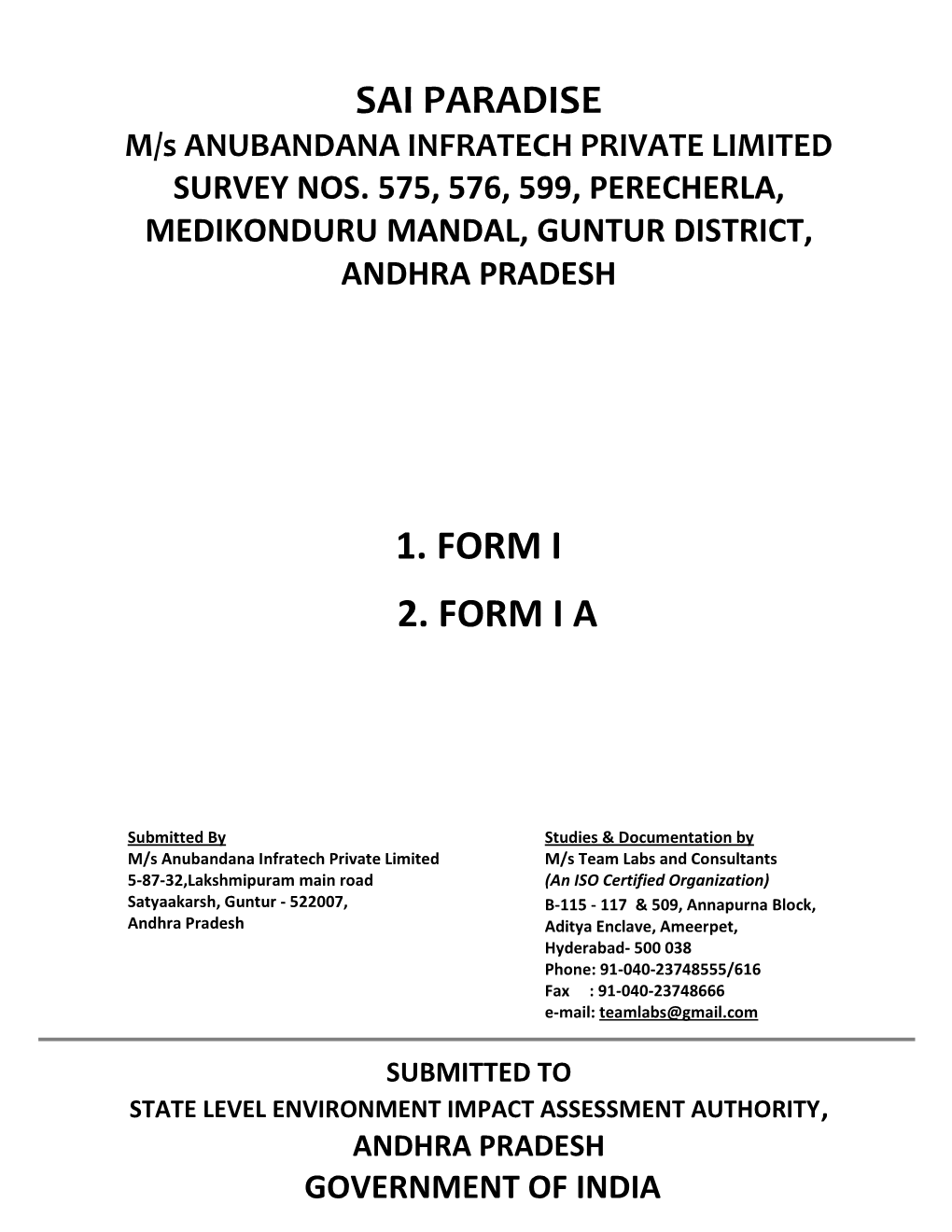 Sai Paradise 1. Form I 2. Form