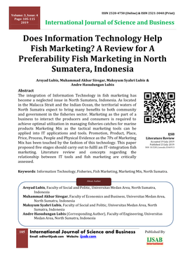 International Journal of Science and Business
