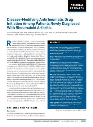 Disease-Modifying Antirheumatic Drug Initiation Among Patients Newly Diagnosed with Rheumatoid Arthritis