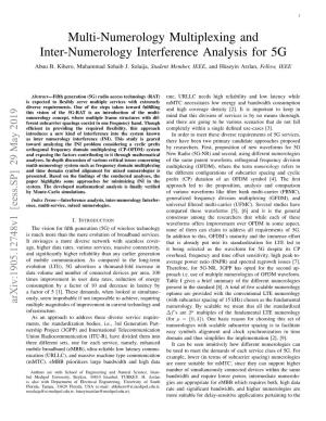 Multi-Numerology Multiplexing and Inter-Numerology Interference Analysis for 5G Abuu B