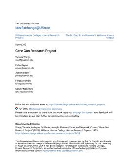 Gene Gun Research Project