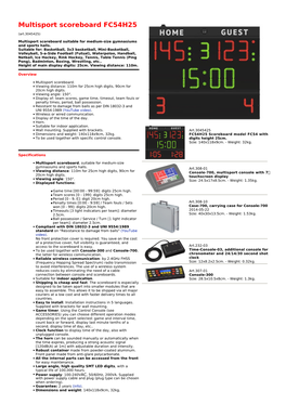 Multisport Scoreboard FC54H25