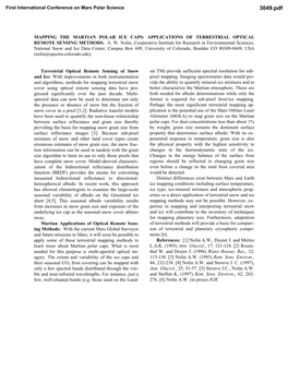 Mapping the Martian Polar Ice Caps: Applications of Terrestrial Optical Remote Sensing Methods