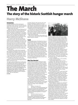 The Story of the Historic Scottish Hunger March Harry Mcshane
