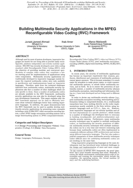 Building Multimedia Security Applications in the MPEG Reconfigurable Video Coding (RVC) Framework