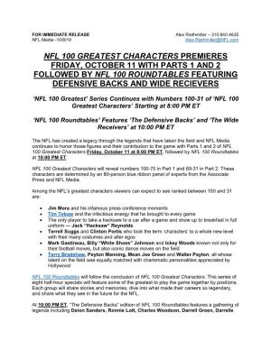 NFL 100 Greatest Characters Pt. 1 and 2-DB