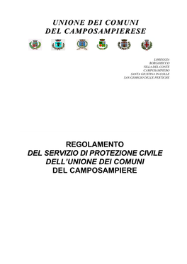 Regolamento Del Servizio Di Protezione Civile Dell'unione Dei Comuni Del