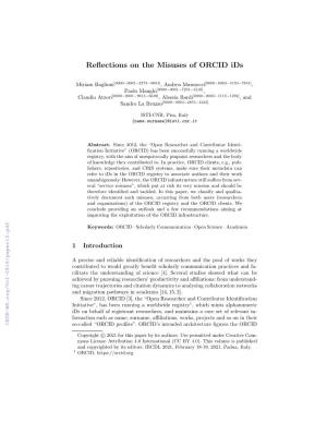 Reflections on the Misuses of ORCID