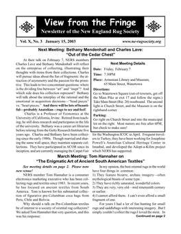Newsletter of the New England Rug Society