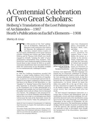A Centennial Celebration of Two Great Scholars: Heiberg's