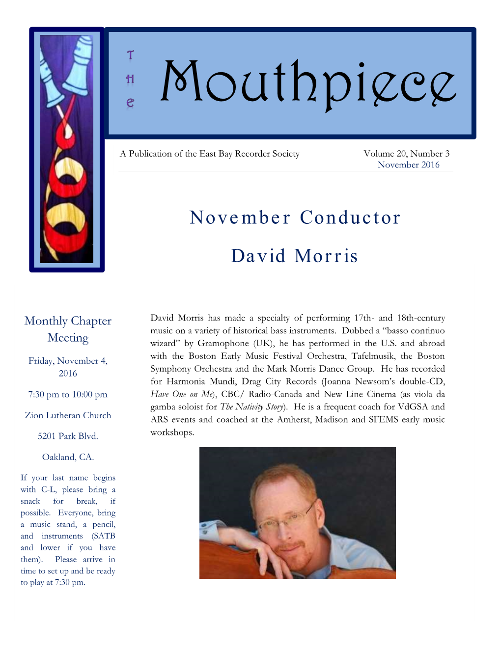 November Conductor David Morris