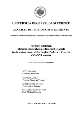 Università Degli Studi Di Trieste