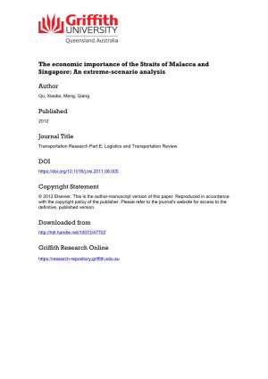 The Economic Importance of the Straits of Malacca and Singapore: an Extreme-Scenario Analysis