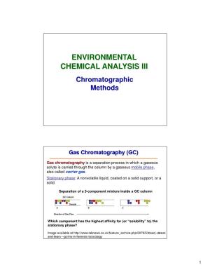 ENVIRONMENTAL CHEMICAL ANALYSIS III Chromatographic Methods