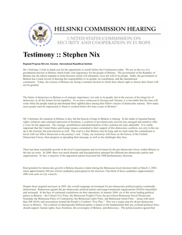 Testimony :: Stephen Nix