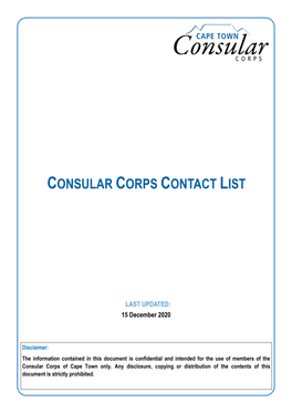 Consular Corps Contact List