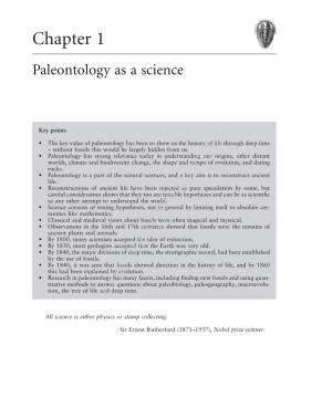Chapter 1 Paleontology As a Science