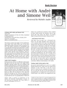 At Home with André and Simone Weil Reviewed by Michèle Audin