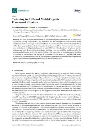 Twinning in Zr-Based Metal-Organic Framework Crystals