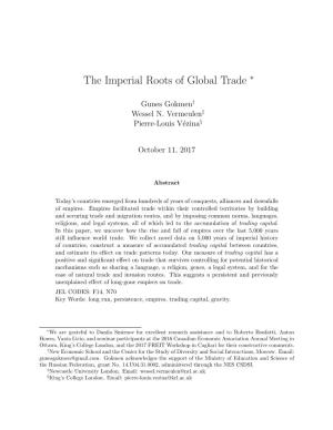 The Imperial Roots of Global Trade ∗