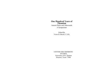 One Hundred Years of Thomism Aeterni Patris and Afterwards a Symposium