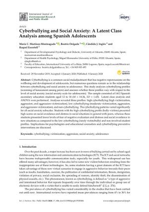 Cyberbullying and Social Anxiety: a Latent Class Analysis Among Spanish Adolescents
