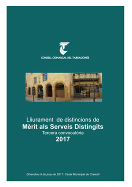 Mèrit Als Serveis Distingits 2017