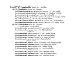 FAMILY Ogcocephalidae Jordan, 1895