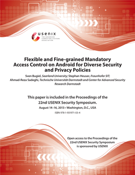 Flexible and Fine-Grained Mandatory Access Control on Android For