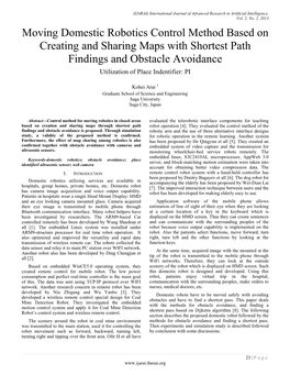 Moving Domestic Robotics Control Method Based on Creating and Sharing Maps with Shortest Path Findings and Obstacle Avoidance Utilization of Place Indentifier: PI