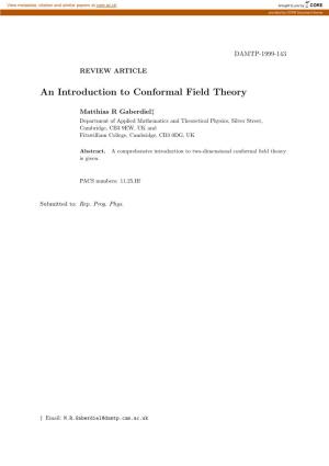 An Introduction to Conformal Field Theory