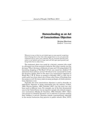 Homeschooling As an Act of Conscientious Objection