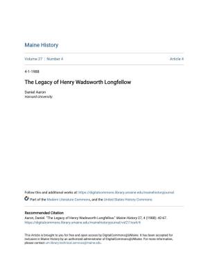 The Legacy of Henry Wadsworth Longfellow