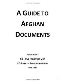 A Guide to Afghan Documents