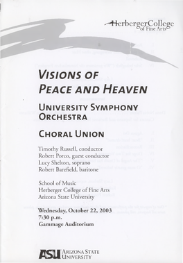 Visions of Peace and Heaven University Symphony