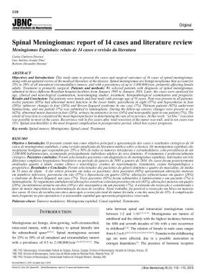 Spinal Meningiomas: Report of 14 Cases and Literature Review