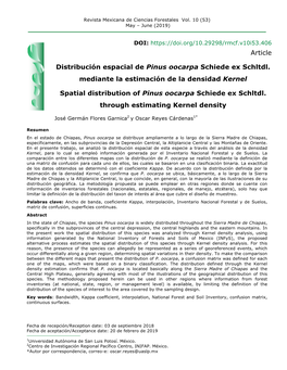 Article Distribución Espacial De Pinus Oocarpa Schiede Ex Schltdl