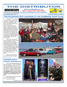THE DISTRIBUTOR News for Members of the BAY COUNTRY REGION Antique Automobile Club of America