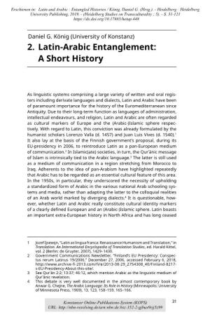 Latin-Arabic Entanglement: a Short History