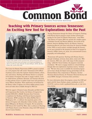 Common Bond Newsletter and on Our Web Site