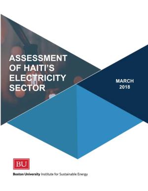 Assessment of Haiti's Electricity Sector