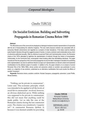 Claudiu TURCUȘ on Socialist Eroticism. Building and Subverting