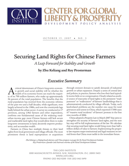 Securing Land Rights for Chinese Farmers a Leap Forward for Stability and Growth by Zhu Keliang and Roy Prosterman