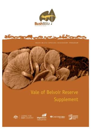 Vale of Belvoir Reserve Supplement Contents Key