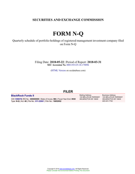 Blackrock Funds II Form N-Q Filed 2018-05-22