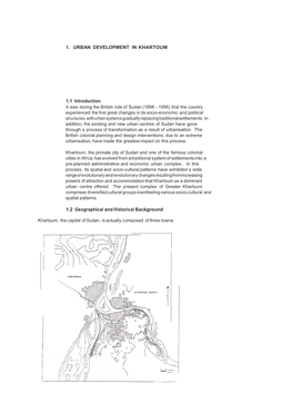 Khartoum Urban Housing Profile