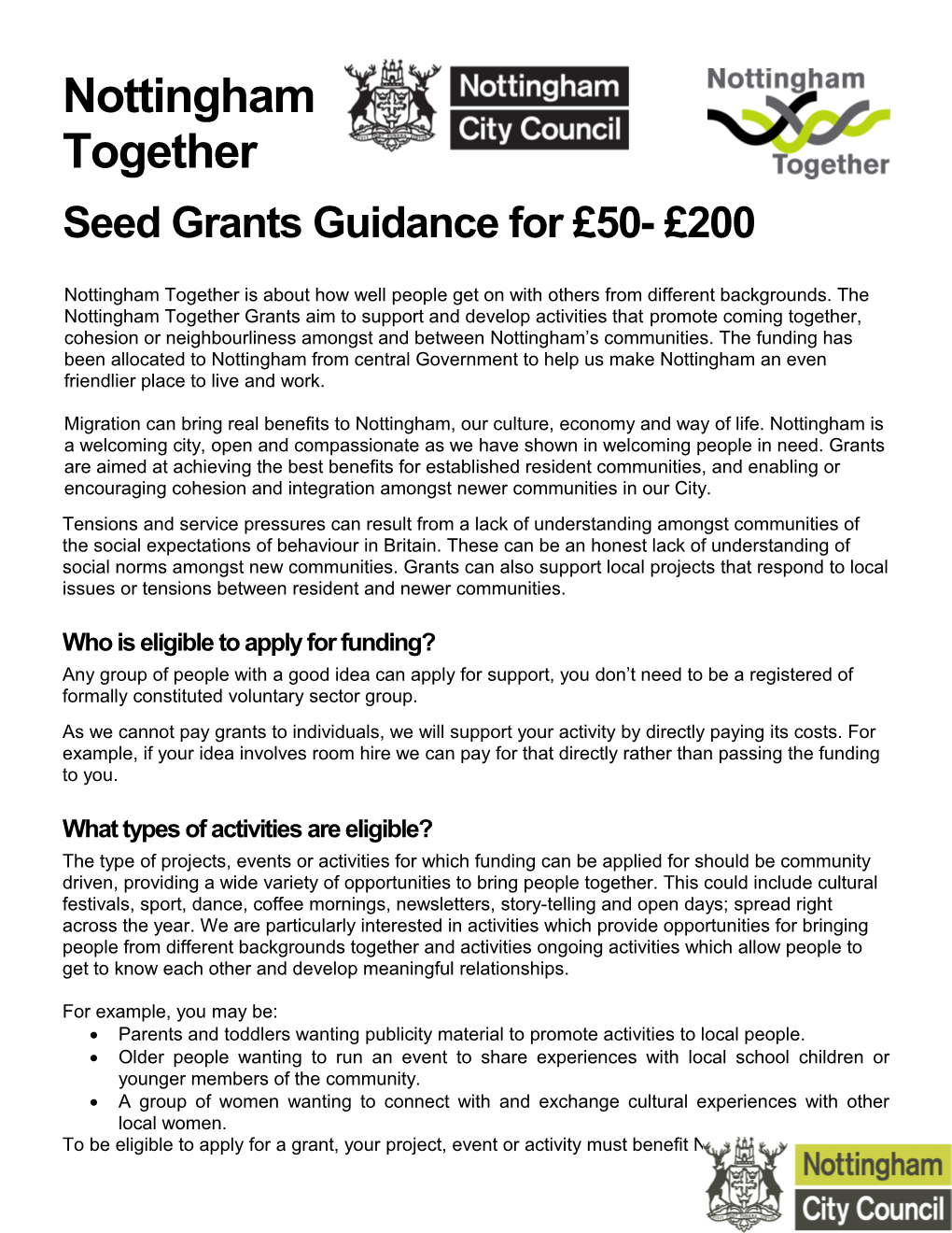 Grant Funds For s1