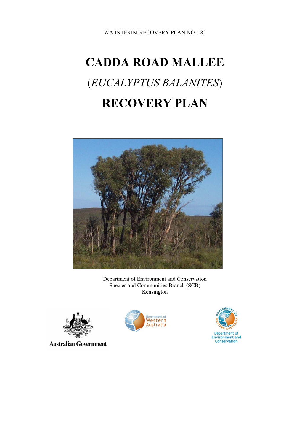 Eucalyptus Balanites Interim Recovery Plan 2004-2009