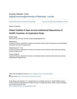 Global Visibility of Open Access Institutional Repositories of SAARC Countries: an Explorative Study