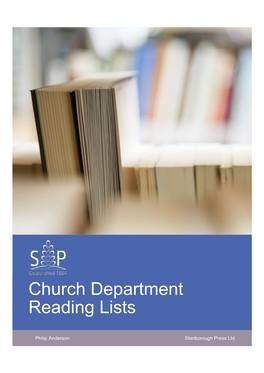 Church Department Reading Lists